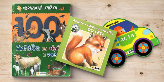 Dětská leporela a obrázkové knížky: auta, zvířátka