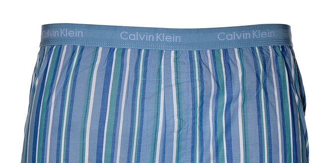 Pánské světle modré trenýrky Calvin Klein s barevnými proužky