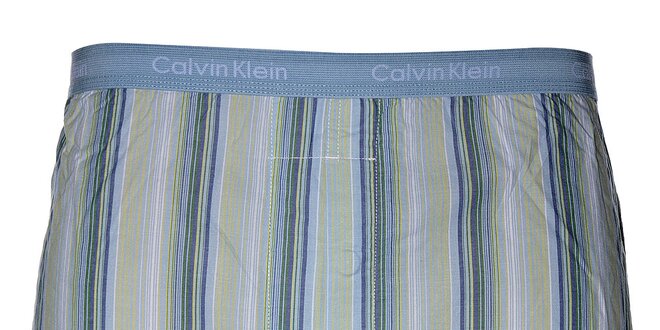 Pánské světle modré slim fit trenýrky Calvin Klein s barevnými proužky