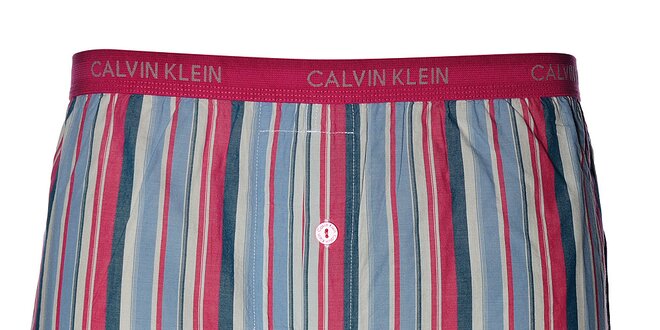 Pánské růžové slim fit trenýrky Calvin Klein s barevnými proužky