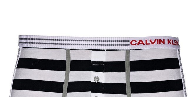 Pánské černobílé pruhované boxerky Calvin Klein