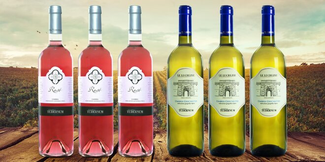 Karton italských vín: 6 lahví Grechetto i Rosé