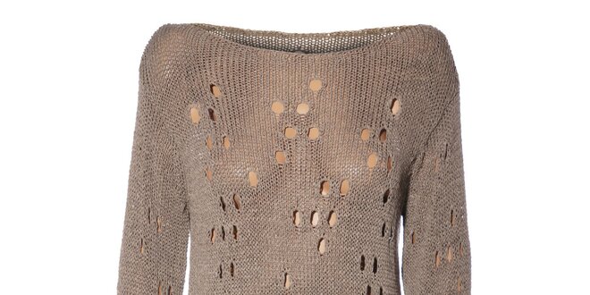 Dámský béžový svetr Miss Sixty s děrovaným vzorem