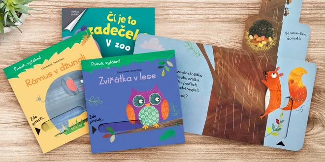 Dětské knihy Zvířátka v lese, Čí je to zadeček? aj.