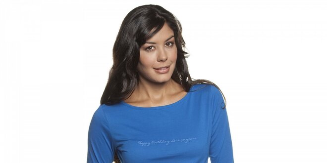 Dámské zářivě modré tričko Lois s dlouhým rukávem