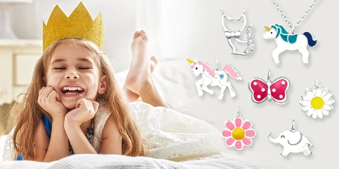 Stříbrné řetízky s přívěskem pro malé princezny