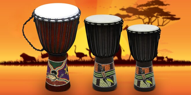 Ručně vyrobený africký buben Djembe: 3 velikosti