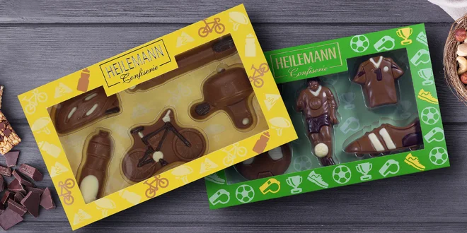 Originální čokoládové sady: nářadí, zoo i letadla
