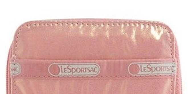 Dámská lesklá růžová peněženka LeSportsac se třpytkami