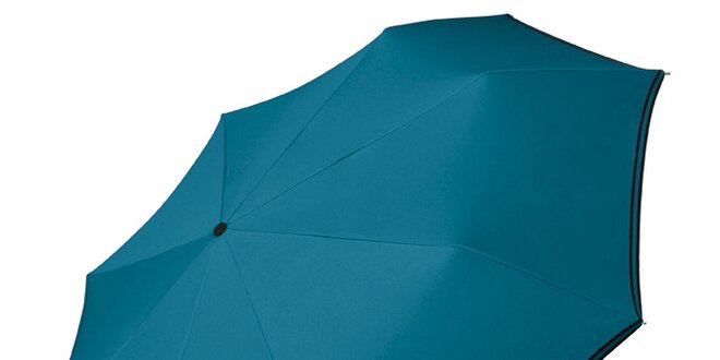 Dámský tyrkysově modrý deštník Esprit s černým lemem