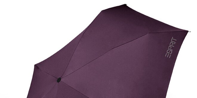 Dámský tmavě fialový skládací deštník Esprit s šedivým logem