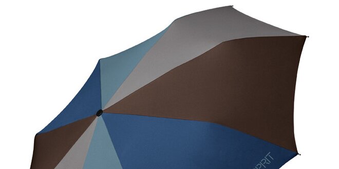 Dámský modro-šedo-hnědý deštník Esprit