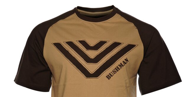 Pánské světle béžové tričko Bushman s výšivkou
