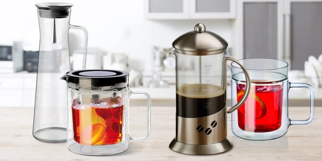 Sklenice, karafy, french press i formy Simax