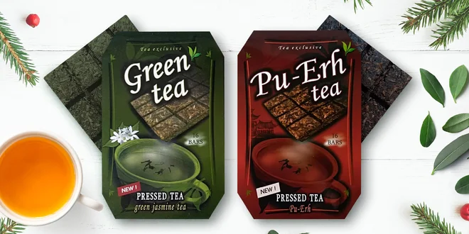 Čínské lisované čaje: černý Pu-Erh a jasmínový