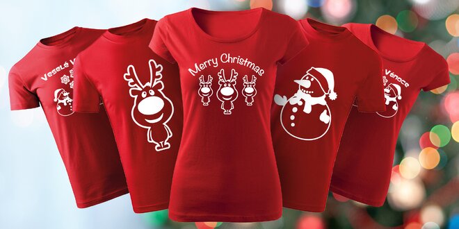Vánoční trika se soby i sněhuláky pro celou rodinu
