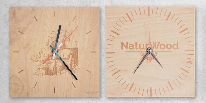 Dřevěné nástěnné hodiny s vlastním obrázkem