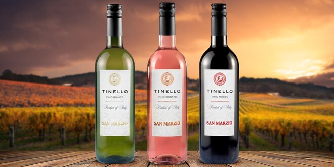 Italská vína Tinello: bílé, červené i růžové