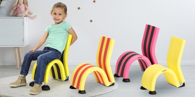 Hravé molitanové židličky různých barev pro děti