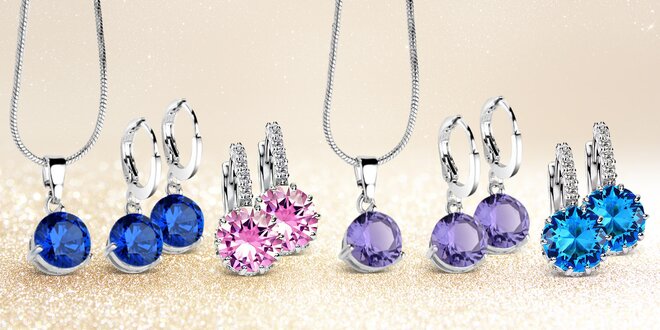 Elegantní sady šperků se třpytivými zirkony
