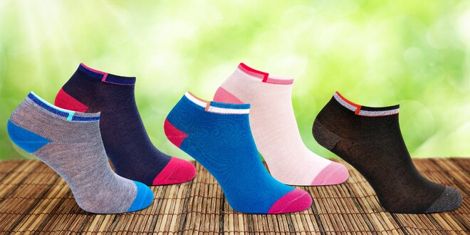 12 párů dámských kotníkových bambusových ponožek