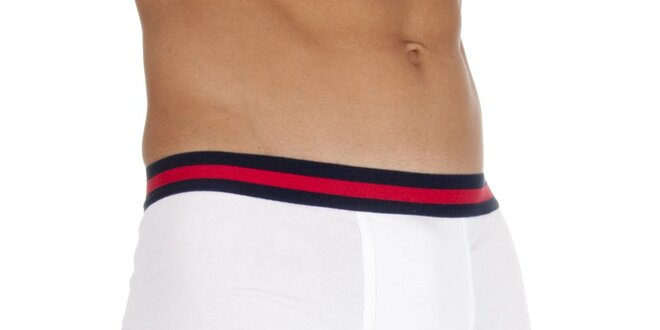 Pánské bílé boxerky s červeno-černým pasem Ralph Lauren