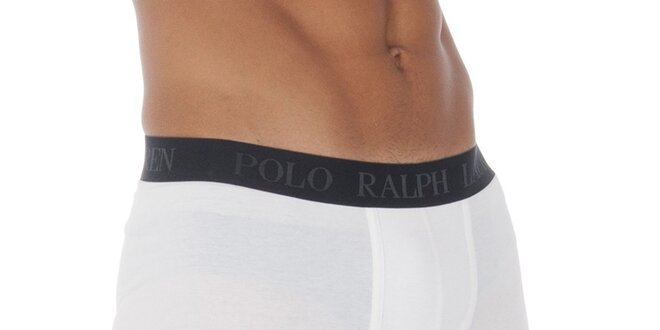 Bílé boxerky Ralph Lauren s černým pasem