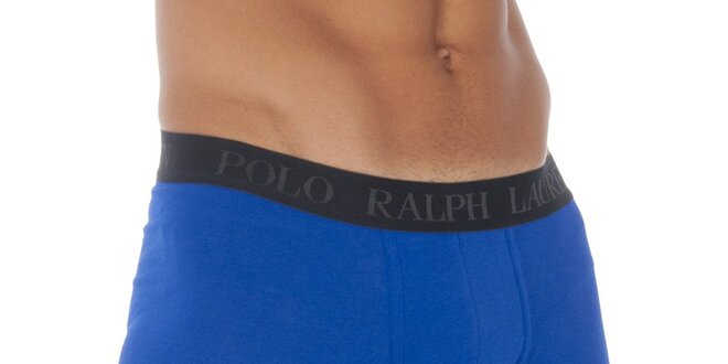 Pánské blankytně modré boxerky Ralph Lauren s černým pasem