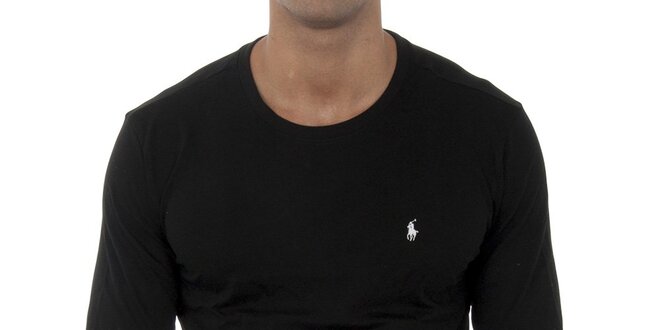 Pánské černé tričko Polo Ralph Lauren s dlouhým rukávem