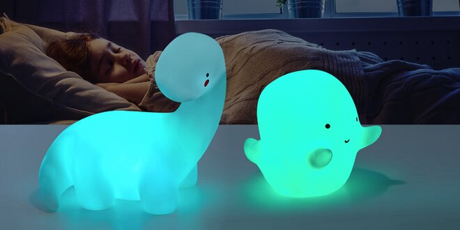 Dětská LED lampička: duch či dinosaurus