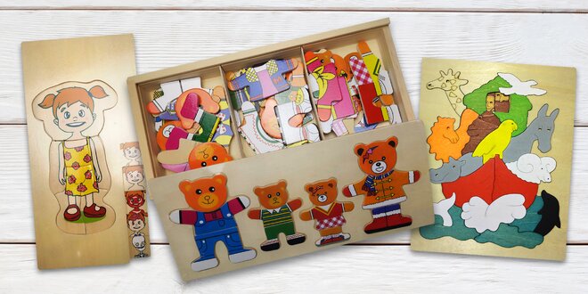 Dětské dřevěné vícevrstvé puzzle