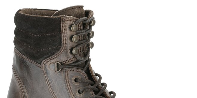 Pánské tmavě hnědé kotníčkové boty Clarks