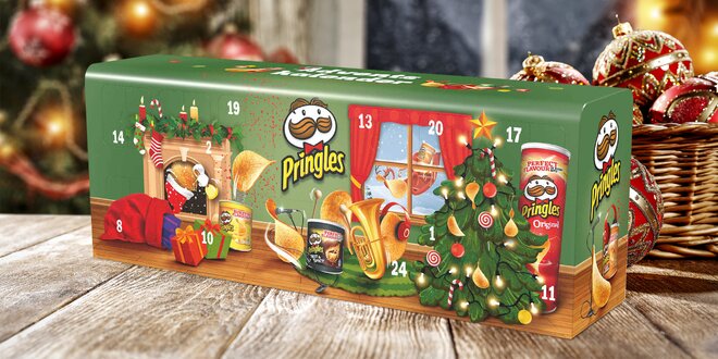 Adventní kalendář Pringles: víc než 1 kg snacků