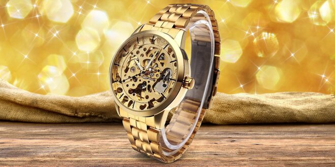 Zlaté hodinky Emperor z nerezové oceli