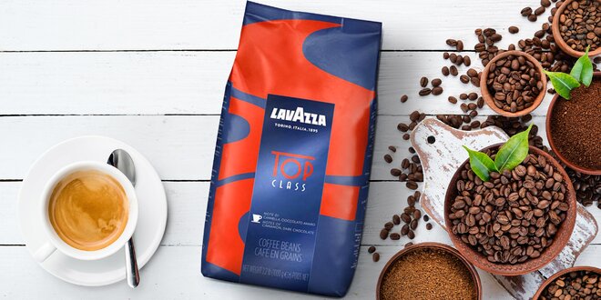 Lavazza TOP Class: 1 kg kvalitní zrnkové kávy