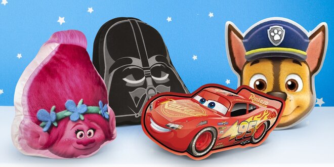 Polštářky s oblíbenými hrdiny: Darth Vader i Cars