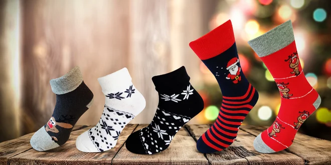 Pánské i dámské veselé vánoční ponožky