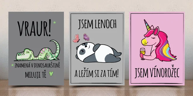 Vtipné designové cedulky s roztomilým obrázkem