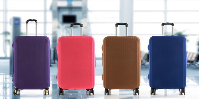 Jednobarevné elastické potahy na kufr s dárkem