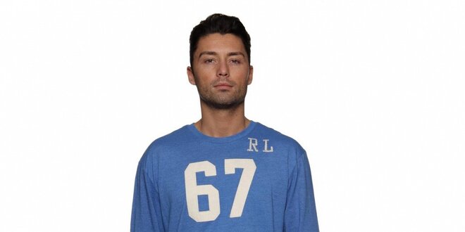 Pánské sytě modré tričko Ralph Lauren s číslem