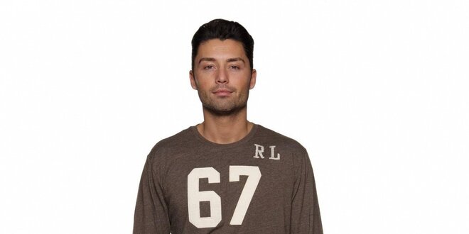 Pánské hnědé tričko Ralph Lauren s číslem