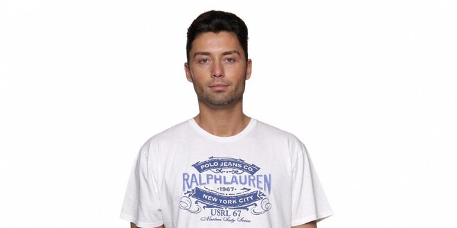 Pánské bílé tričko Ralph Lauren s potiskem