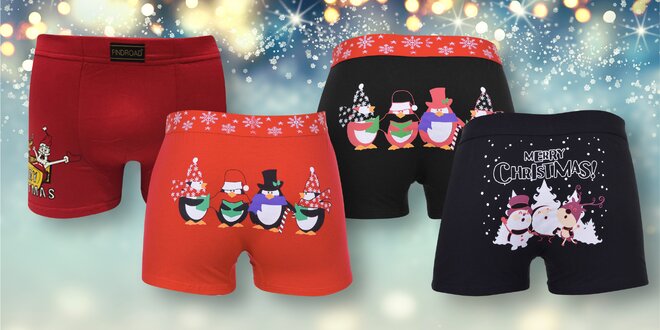 Pánské bavlněné boxerky s vánočními motivy