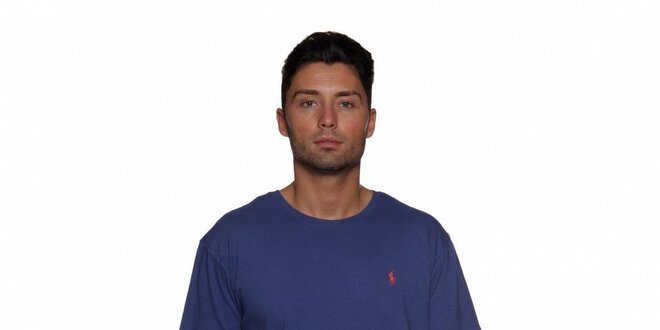 Sytě modré triko Ralph Lauren s logem