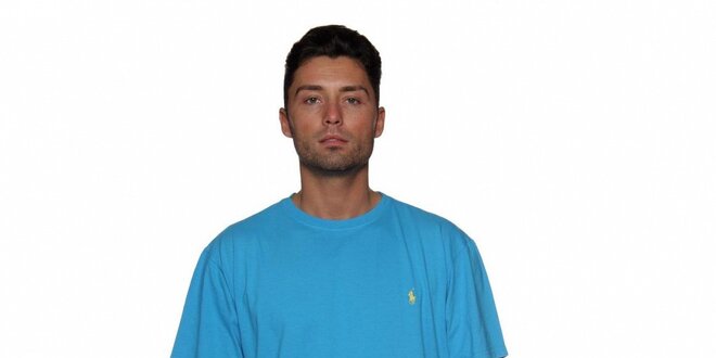 Pánské azurově modré tričko Ralph Lauren