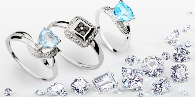 Luxusní prsteny z bílého zlata s pravými diamanty