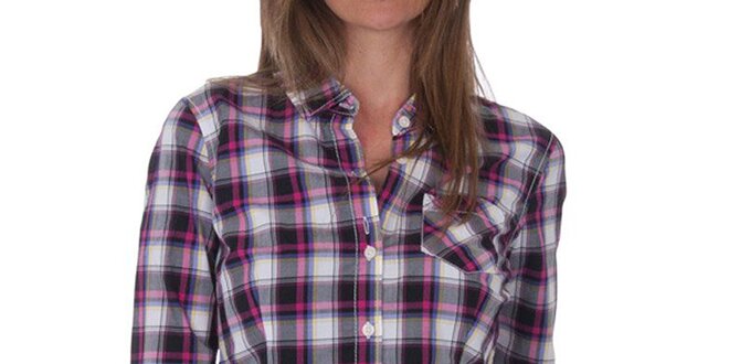 Dámská šedorůžová kostkovaná košile Tommy Hilfiger