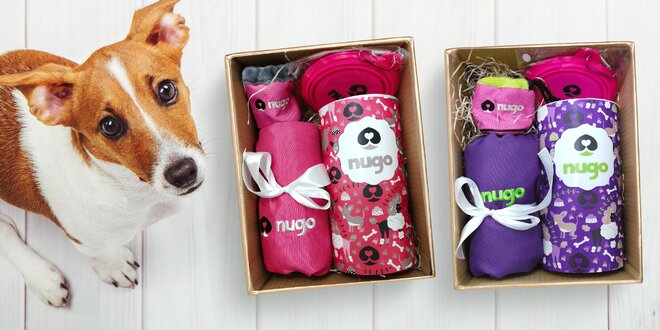 Vánoční balíčky Nugo pro psy: taška, miska, pamlsky