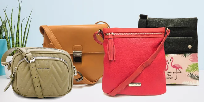Dámské crossbody kabelky: jednobarevné i s plameňáky