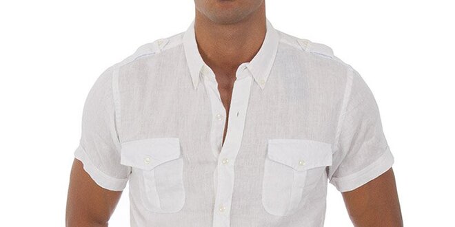 Pánská bílá lněná košile Tommy Hilfiger